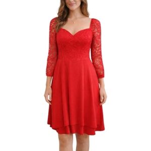 B. Darlin NWT Fit & Flare Lace Dress Size 15/16 Juniors Red